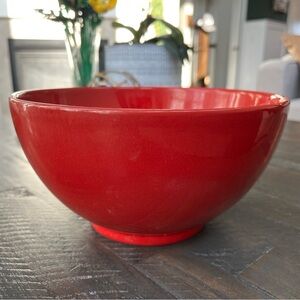 Vtg Waechtersbach Germany Large Red Serving Salad Bowl 9"